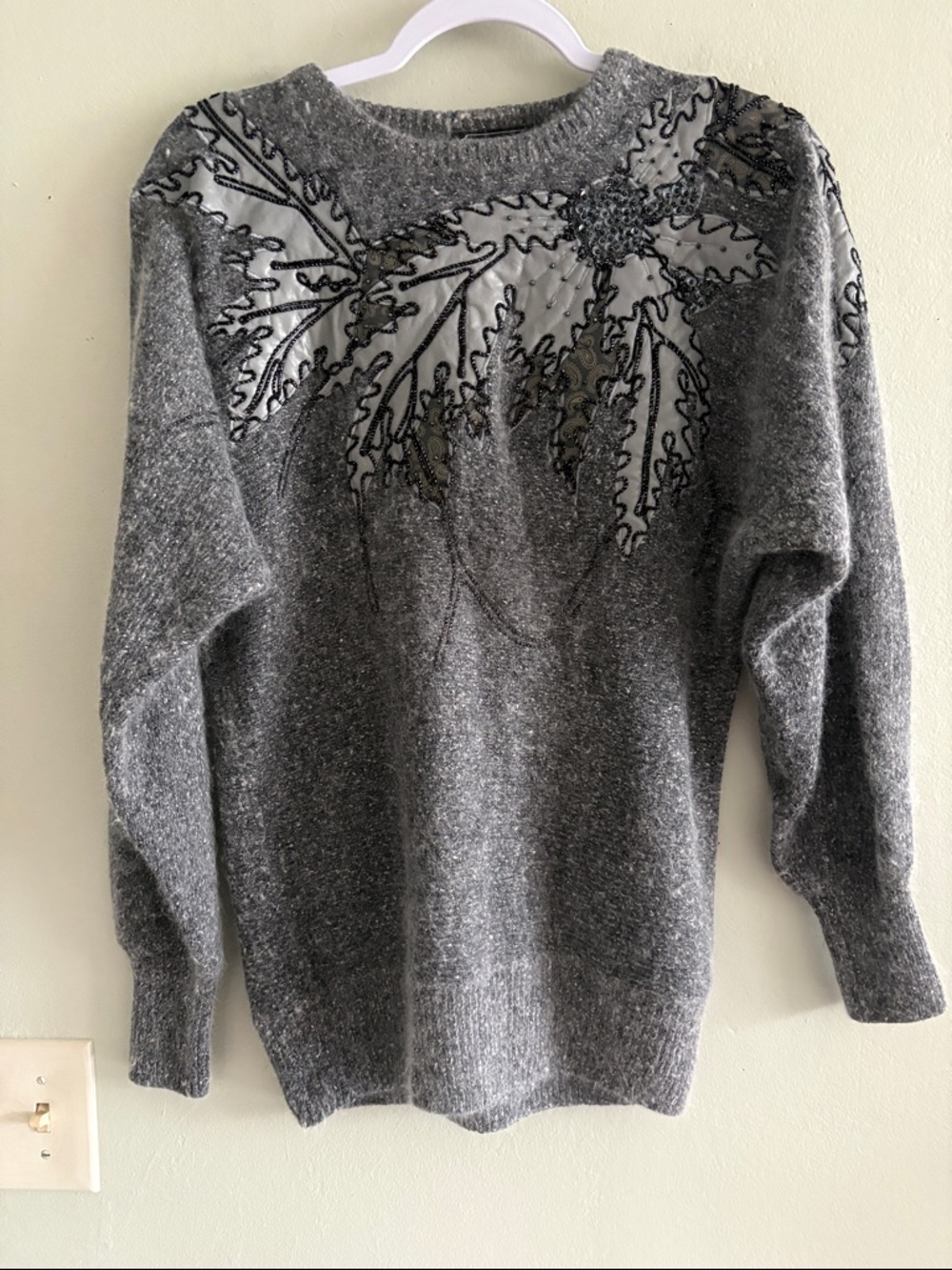 Vintage 80’s Rochelle graphic silk sweater L